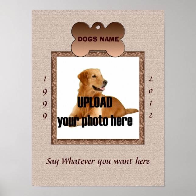 Skriv ut hund PM - bruna toningar Poster (Framsidan)