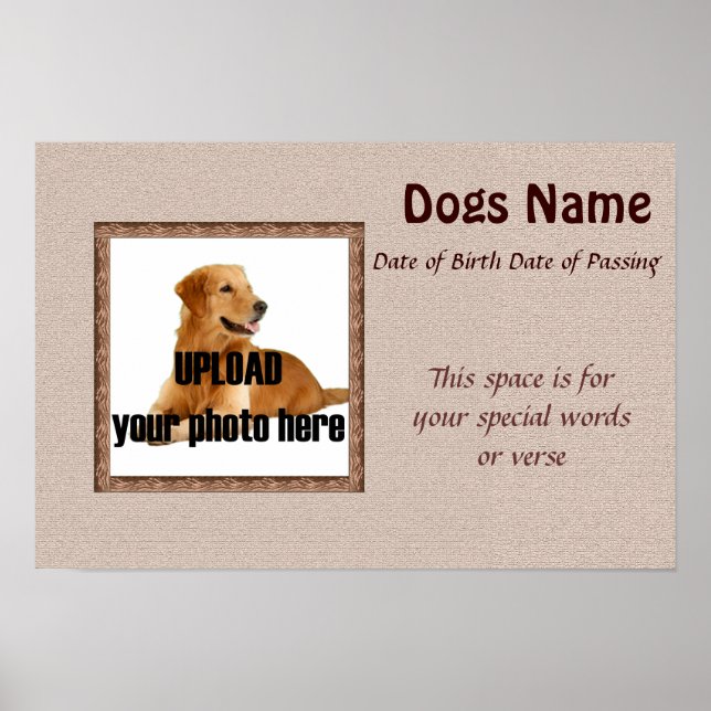 Skriv ut hund PM - bruna toningar Poster (Framsidan)