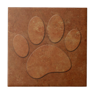 Skriv ut hund Tass Faux Terracotta Kakelplatta