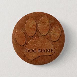 Skriv ut hund Tass Faux Terracotta Knapp