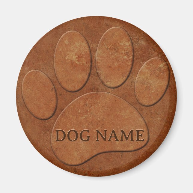 Skriv ut hund Tass Faux Terracotta Magnet (Framsidan)