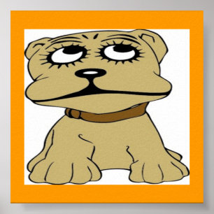 Skriv ut hund Tecknad Poster