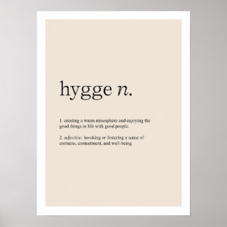 Skriv ut hygge-definitionsbild poster