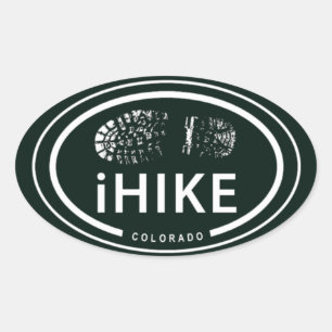 Skriv ut i HIKE Colorado Rocky Mountain Boot Ovalt Klistermärke