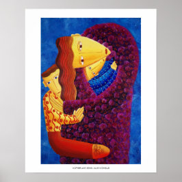 Skriv ut i mor och sons Painting Family Art Poster