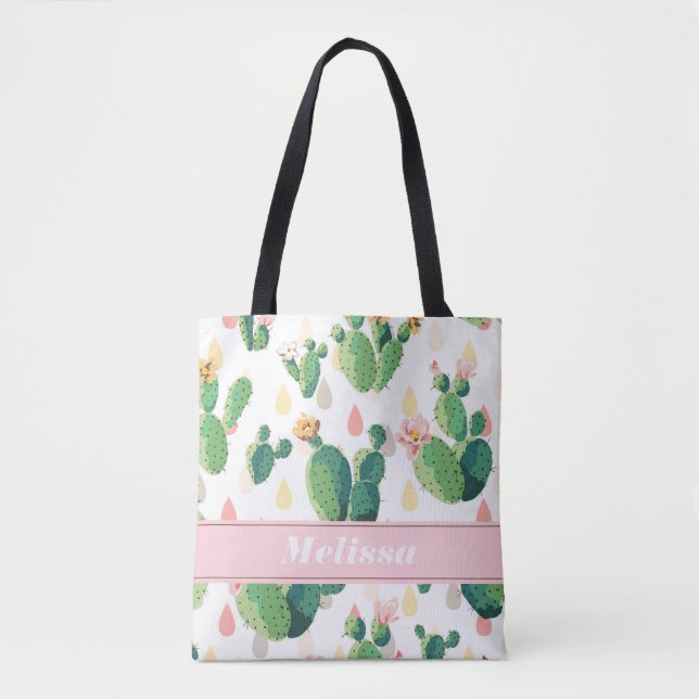 Skriv ut i personlig Cactus Tote Tygkasse (Framsida)