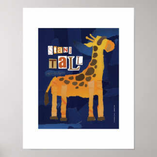 Skriv ut i stand Tall Giraffe Poster