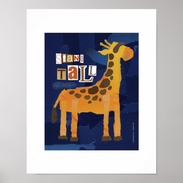Skriv ut i stand Tall Giraffe Poster (Framsidan)