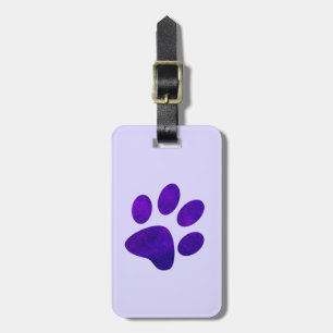 Skriv ut Indigo Lila Grunge Paw Bagagebricka