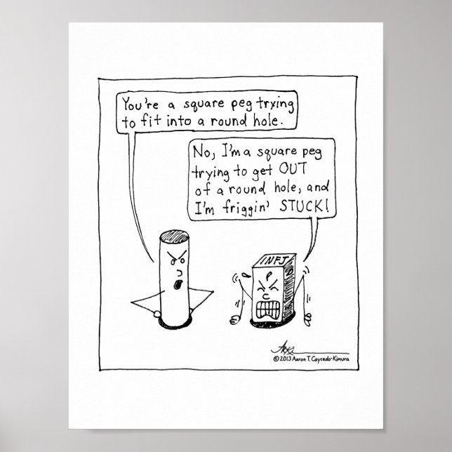 Skriv ut INFJ Square Peg Poster (Framsidan)
