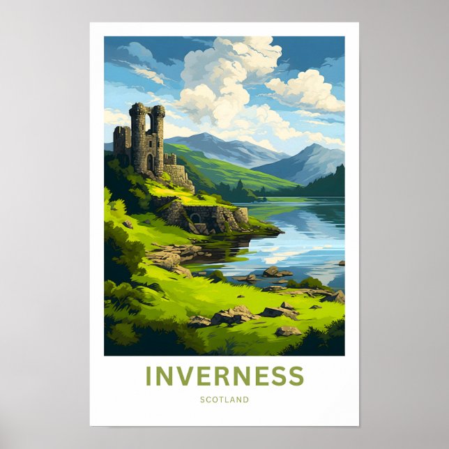 Skriv ut Inverness Scotland Travel Poster (Framsidan)