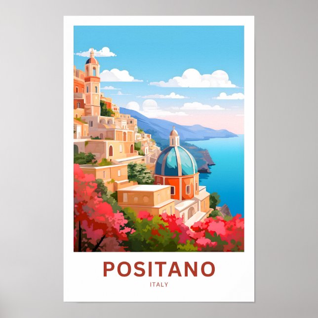 Skriv ut Italien för Positano Poster (Framsidan)