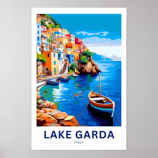 Skriv ut Italien för Sjö Garda Poster (Framsidan)