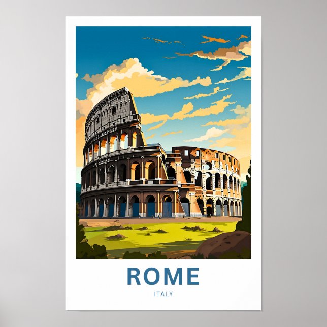 Skriv ut Italien Rom Travel Poster (Framsidan)