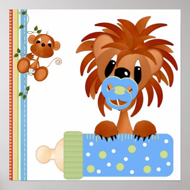 Skriv ut Jungle Spädbarn Poster (Framsidan)