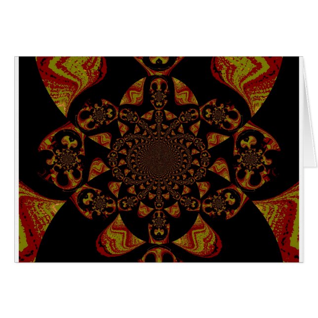 Skriv ut Kaleidoscope-kontrast Hälsningskort (Framsidan Horizontal)