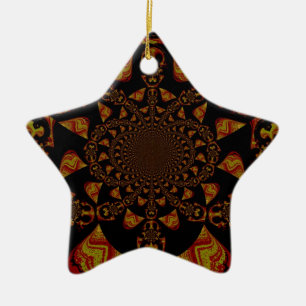 Skriv ut Kaleidoscope-kontrast Julgransprydnad Keramik