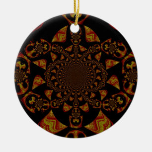 Skriv ut Kaleidoscope-kontrast Julgransprydnad Keramik