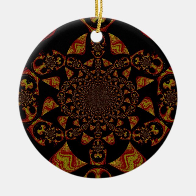 Skriv ut Kaleidoscope-kontrast Julgransprydnad Keramik (Framsidan)