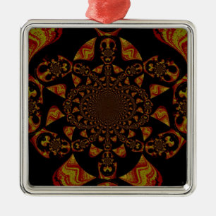Skriv ut Kaleidoscope-kontrast Julgransprydnad Metall