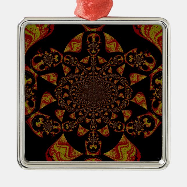 Skriv ut Kaleidoscope-kontrast Julgransprydnad Metall (Framsidan)