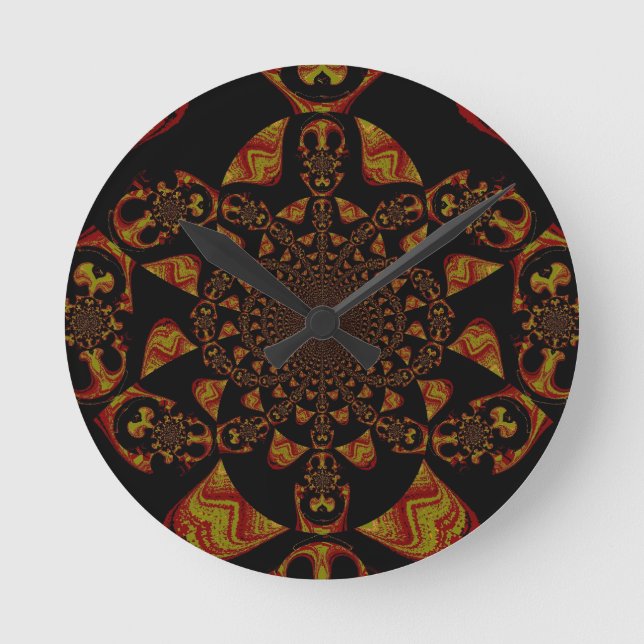 Skriv ut Kaleidoscope-kontrast Rund Klocka (Framsida)