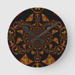 Skriv ut Kaleidoscope-kontrast Rund Klocka
