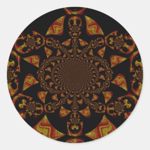 Skriv ut Kaleidoscope-kontrast Runt Klistermärke