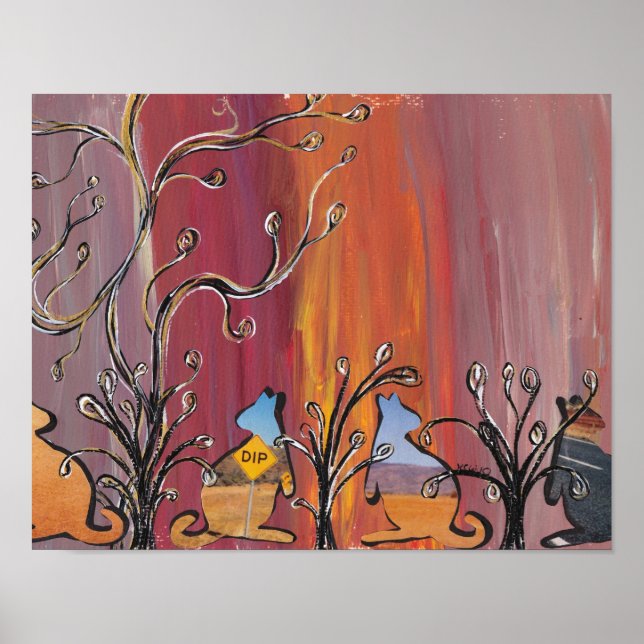 Skriv ut Kangaroos-utskrift Poster (Framsidan)