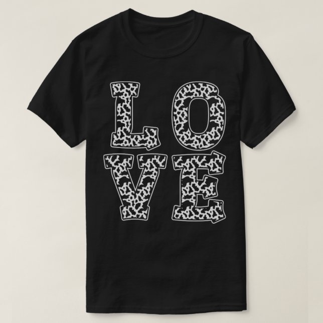 Skriv ut Kärlek Cow Mönster Cow Cow T Shirt (Design framsida)