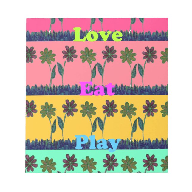Skriv ut kärlek Eat Play Art Anteckningsblock (Framsida)