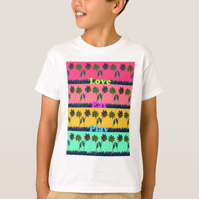 Skriv ut kärlek Eat Play Art Tee (Framsida)