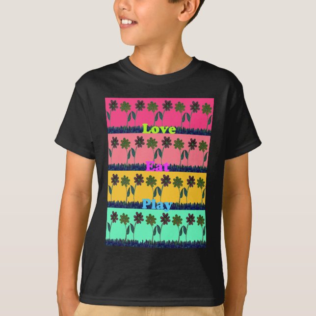 Skriv ut kärlek Eat Play Art Tee Shirt (Framsida)