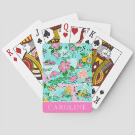 Skriv ut Karta Preppy Handflatan Beach Mönster Casinokort