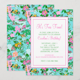 Skriv ut Karta Preppy Handflatan Beach Mönster Inbjudningar