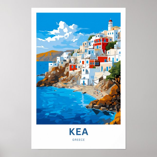 Skriv ut Kea Greece Travel Poster (Framsidan)