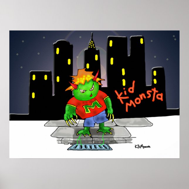 Skriv ut "Kidmonsta" - av Kev Moore Poster (Framsidan)