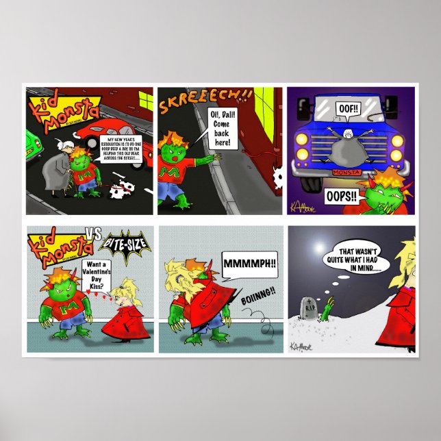 Skriv ut "Kidmonsta Dubbla" - av Kev Moore Poster (Framsidan)