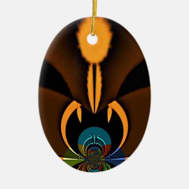 Skriv ut kontrast för abstrakt Färg Julgransprydnad Keramik (Framsidan)