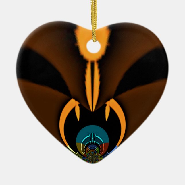 Skriv ut kontrast för abstrakt Färg Julgransprydnad Keramik (Framsidan)