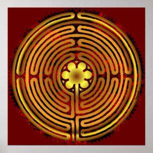 Skriv ut Laddres Labyrint Fire Flame Poster