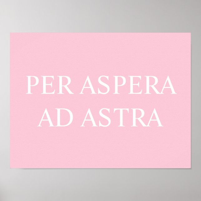 Skriv ut latinska citattecken per Aspera och Astra Poster (Framsidan)