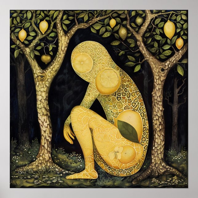 Skriv ut Lemon Decorative Painting Art Poster (Framsidan)