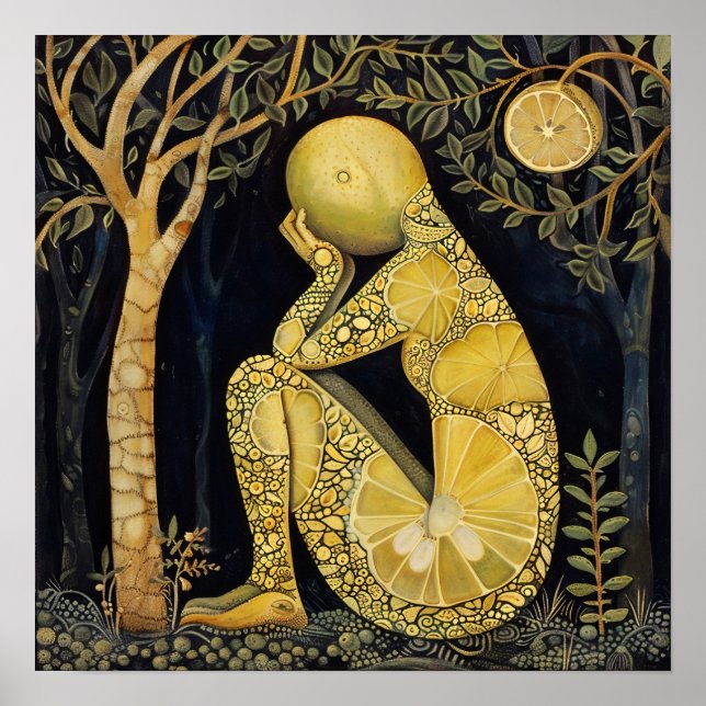 Skriv ut Lemon Decorative Painting Art Poster (Framsidan)