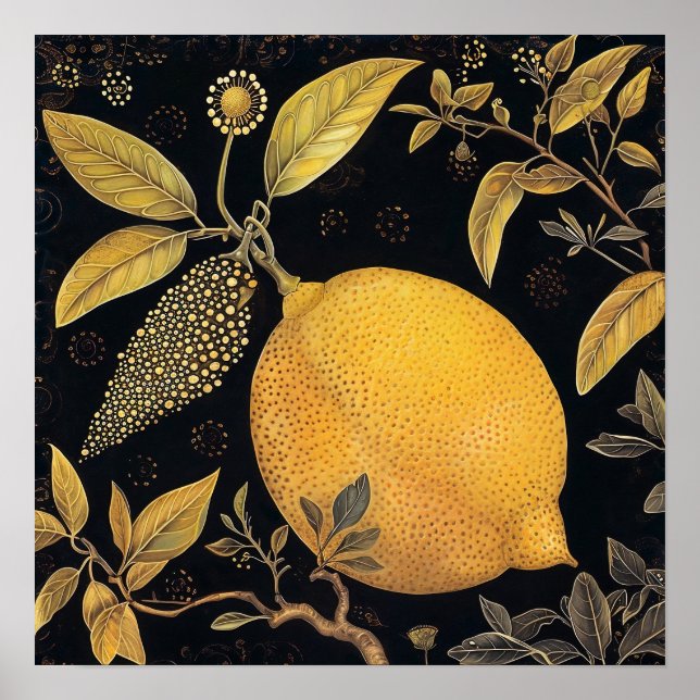 Skriv ut Lemon Decorative Painting Art Poster (Framsidan)