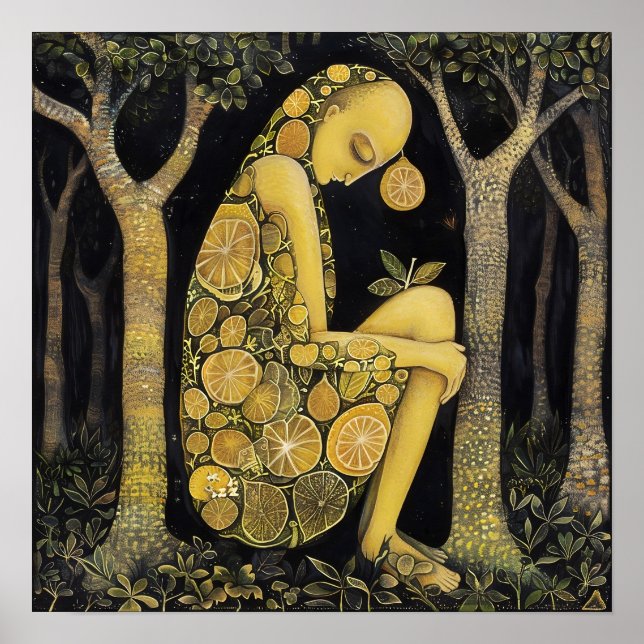 Skriv ut Lemon Decorative Painting Art Poster (Framsidan)