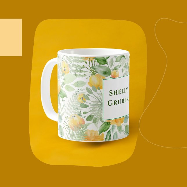 Skriv ut Lemon Gul ros Tapet Kaffemugg (Skapare uppladdad)