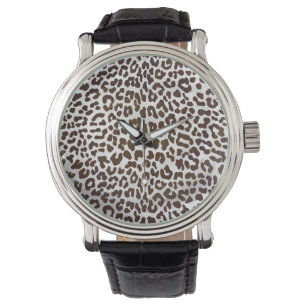 Skriv ut leopard Chocolate Armbandsur