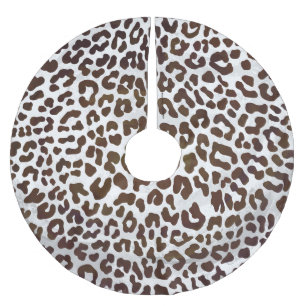 Skriv ut leopard Chocolate Julgransmatta Borstad Polyester