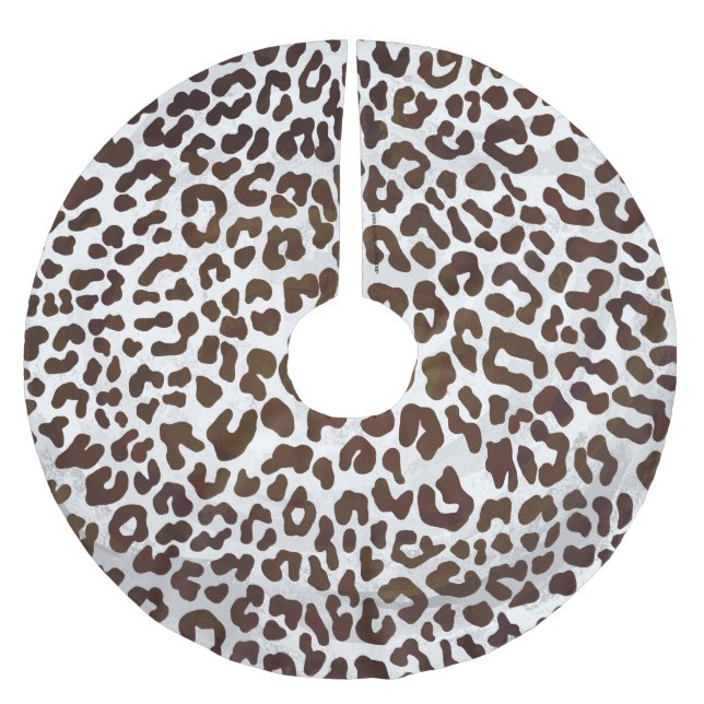 Skriv ut leopard Chocolate Julgransmatta Borstad Polyester (Framsidan)